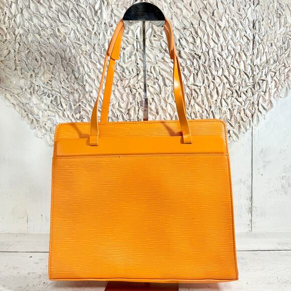 Louis Vuitton Croisette Epi Leather GM Office Shoulder Handbag Orange - Picture 8 of 9